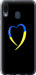 Чехол на Samsung Galaxy M20 Жёлто-голубое сердце 885t-1660 (Черный)