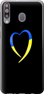 Чехол на Samsung Galaxy M30 Жёлто-голубое сердце 885t-1682 (Черный)