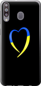 Чехол на Samsung Galaxy M30 Жёлто-голубое сердце 885t-1682 (Черный)