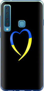 Чехол на Samsung Galaxy A9 (2018) Жовто-блакитне серце 885u-1503 (Чорний)