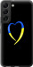 Чехол на Samsung Galaxy S22 Жёлто-голубое сердце 885u-2494 (Черный)