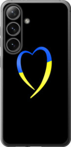 Чехол на Samsung Galaxy S24 Жёлто-голубое сердце 885u-3390 (Черный)
