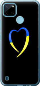 Чехол на Realme C25Y Жёлто-голубое сердце 885u-2553 (Черный)
