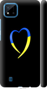 Чохол на Realme C20A Жовто-блакитне серце 885m-2416 (Чорний)