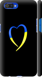 Чехол на Realme C2 Жёлто-голубое сердце 885m-1852 (Черный)