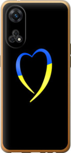 Чехол на Oppo Reno8 T Жёлто-голубое сердце 885u-2969 (Черный)