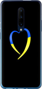 Чехол на OnePlus 7 Pro Жёлто-голубое сердце 885u-1696 (Черный)
