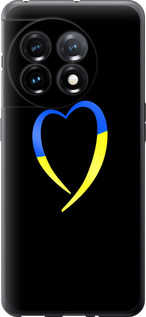 Чехол на OnePlus 11 Жёлто-голубое сердце 885u-2940 (Черный)