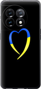 Чехол на OnePlus 11 Жёлто-голубое сердце 885u-2940 (Черный)