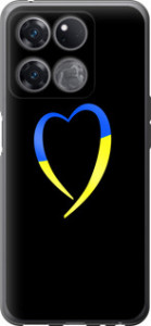 Чехол на OnePlus Ace Racing Жёлто-голубое сердце 885u-2955 (Черный)