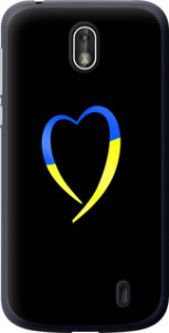 Чехол на Nokia 1 Жёлто-голубое сердце 885u-1373 (Черный)