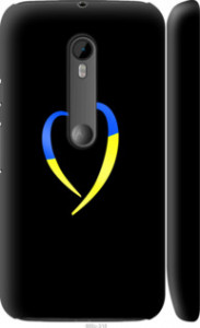 Чехол на Motorola Moto G3 Жовто-блакитне серце 885m-318 (Чорний)