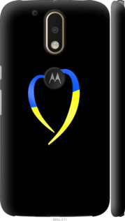 Чехол на Motorola MOTO G4 PLUS Жовто-блакитне серце 885m-953 (Чорний)