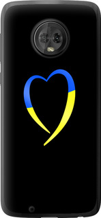 Чехол на Motorola Moto G6 Жовто-блакитне серце 885u-982 (Чорний)