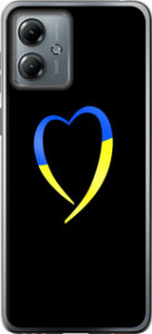 Чохол на Motorola Moto G14 Жовто-синє серце 885u-3197 (Чорний)