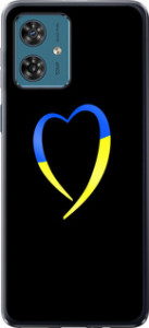 Чохол на Motorola Moto G54 Жовто-блакитне серце 885u-3339 (Чорний)