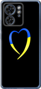 Чохол на Motorola Edge 40 Жовто-блакитне серце 885u-3335 (Black)