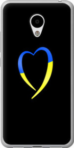 Чохол на Meizu M3s Жовто-синє серце 885t-943 (Чорний)