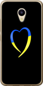 Чехол на Meizu M5 Жовто-блакитне серце 885u-420 (Чорний)