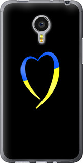 Чехол на Meizu MX4 PRO Жовто-блакитне серце 885u-132 (Чорний)