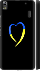 Чехол на Lenovo A7000 Жёлто-голубое сердце 885m-120 (Черный)