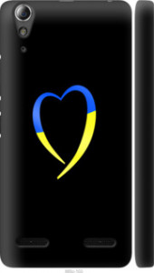 Чохол на Lenovo A6000 Жовто-блакитне серце 885m-103 (Black)