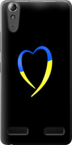 Чехол на Lenovo A6000 Жовто-блакитне серце 885u-103 (Black)