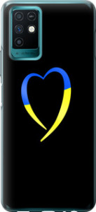 Чехол на Infinix Note 10 Жёлто-голубое сердце 885u-2763 (Черный)