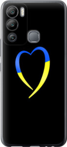 Чехол на Infinix Hot 12i Жёлто-голубое сердце 885u-2863 (Черный)