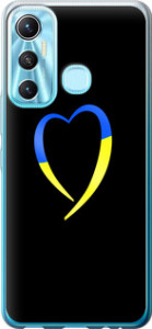 Чехол на Infinix Hot 11 Жовто-блакитне серце 885u-2762 (Чорний)