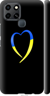 Чехол на Infinix Smart 6 Жёлто-голубое сердце 885m-2758 (Черный)
