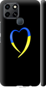 Чехол на Infinix Smart 6 Жёлто-голубое сердце 885m-2758 (Черный)