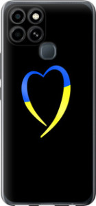 Чехол на Infinix Smart 6 Жовто-блакитне серце 885u-2758 (Чорний)
