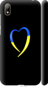 Чехол на Huawei Y5 2019 Жёлто-голубое сердце 885m-1695 (Черный)