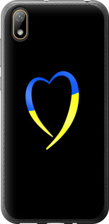 Чехол на Huawei Y5 2019 Жовто-блакитне серце 885t-1695 (Black)
