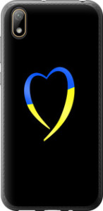 Чехол на Huawei Y5 2019 Жёлто-голубое сердце 885t-1695 (Черный)