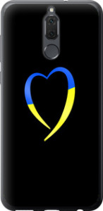 Чехол на Huawei Mate 10 Lite Жёлто-голубое сердце 885t-1240 (Черный)