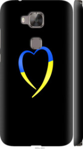 Чехол на Huawei G7 Plus Жёлто-голубое сердце 885m-952 (Черный)
