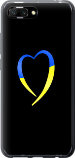 Чохол на Huawei Honor 10 Жовто-блакитне серце 885u-1496 (Чорний)