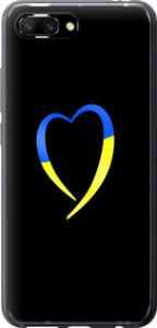 Чехол на Huawei Honor 10 Жёлто-голубое сердце 885u-1496 (Черный)