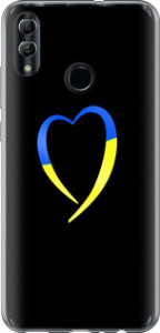 Чехол на Huawei Honor 10 Lite Жёлто-голубое сердце 885u-1618 (Черный)
