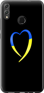 Чохол на Huawei Honor 8X Жовто-блакитне серце 885t-1596 (Чорний)