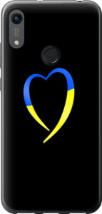 Чохол на Huawei Honor 8A Жовто-блакитне серце 885u-1635 (Black)