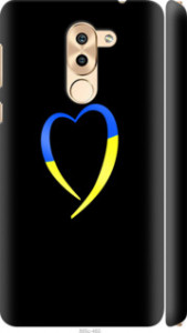 Чехол на Huawei Honor 6X Жёлто-голубое сердце 885m-460 (Черный) для Huawei Mate 9 Lite