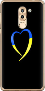 Чехол на Huawei Honor 6X Жёлто-голубое сердце 885u-460 (Черный) для Huawei Mate 9 Lite