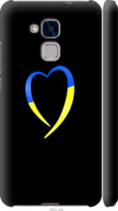 Чехол на Huawei Honor 5C Жёлто-голубое сердце 885m-356 (Черный) для Huawei Honor 5C