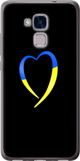 Чехол на Huawei Honor 5C Жёлто-голубое сердце 885t-356 (Черный)