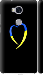 Чехол на Huawei Honor 5X Жовто-блакитне серце 885m-176 (Чорний)