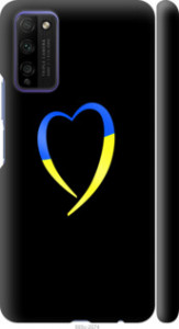 Чохол на Huawei Honor 30 Lite Жовто-блакитне серце 885m-2074 (Black)