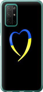 Чехол на Huawei Honor 30S Жёлто-голубое сердце 885u-1897 (Черный)